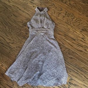 Brown and Off White Polka Dot Dress